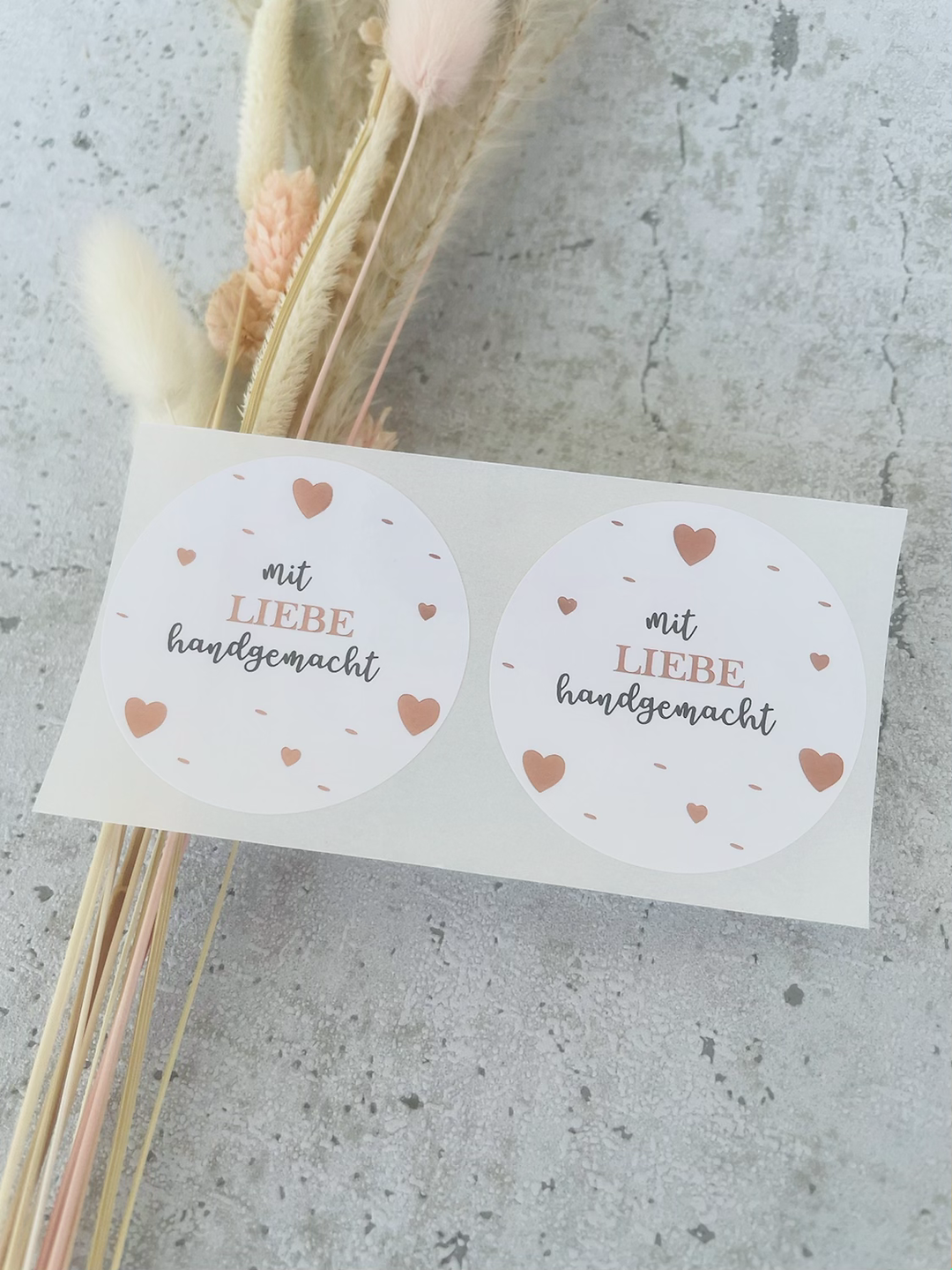Sticker •mit Liebe handgemacht • Roségold  EIGENPRODUKTION  10 Stk.