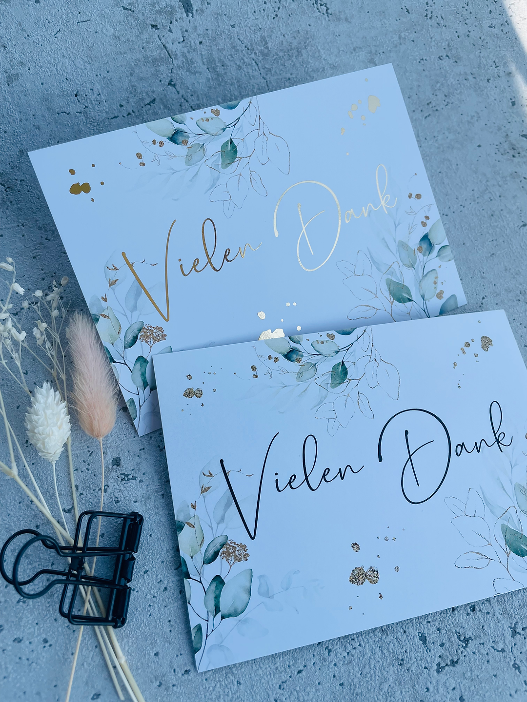 Karten  •VielenDank• mit Goldveredlung oder ohne