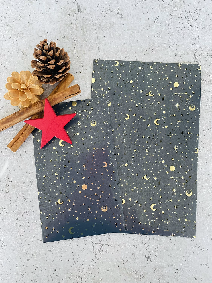 Papier Taschen  •Moon and Stars gold• 10 Stk