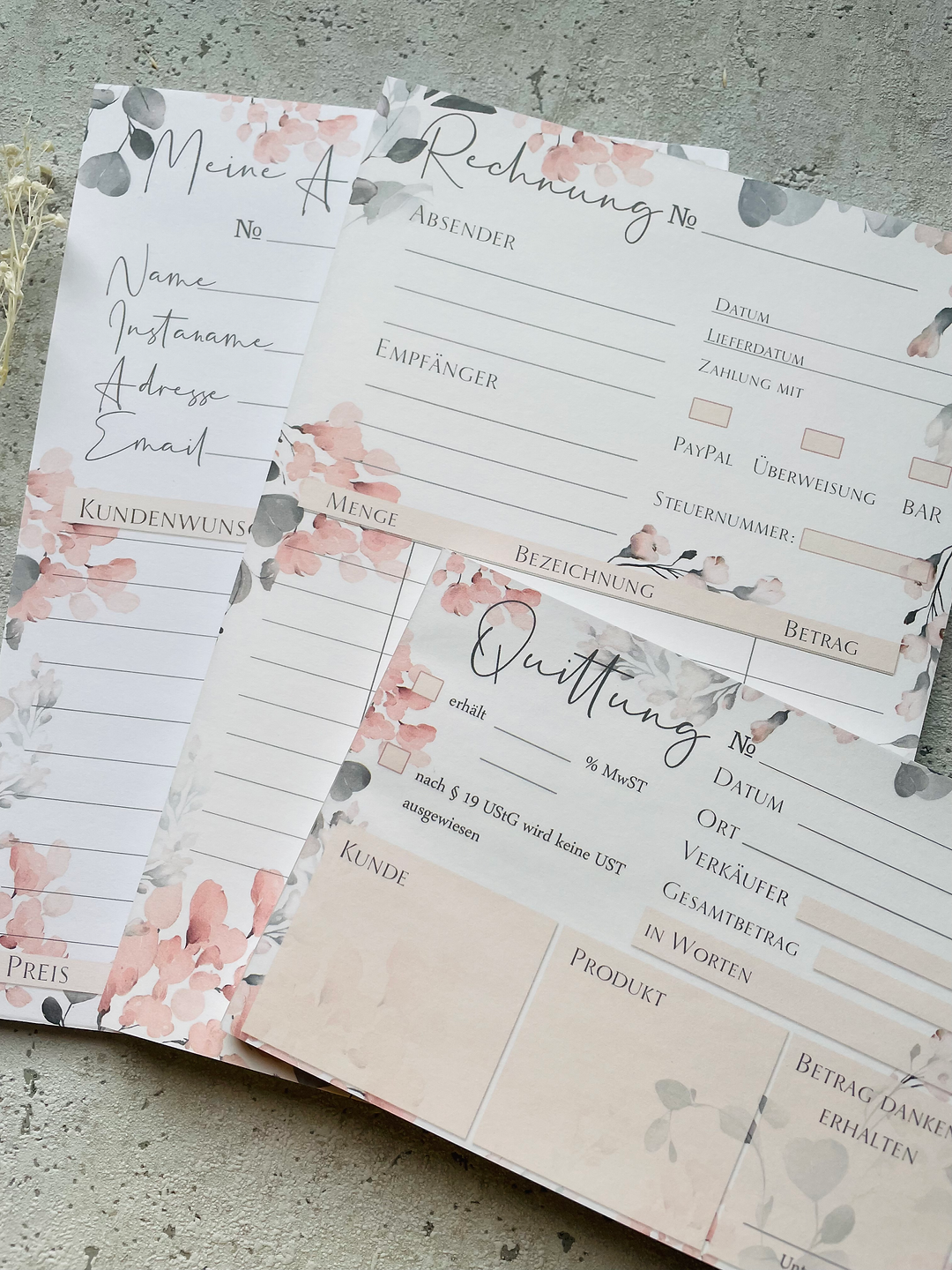 Grosses Business SET Rechnungsblock•Quittungsblock•Auftragsblock