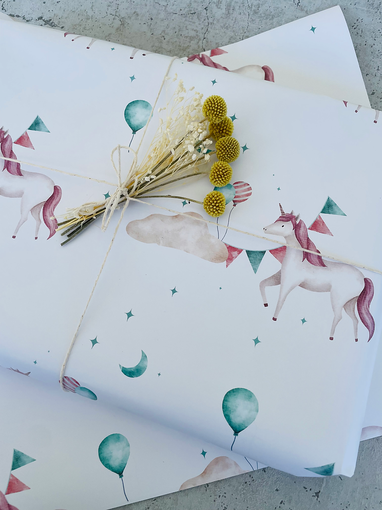 Geschenkpapier  Kinder Einhorn 50x70cm