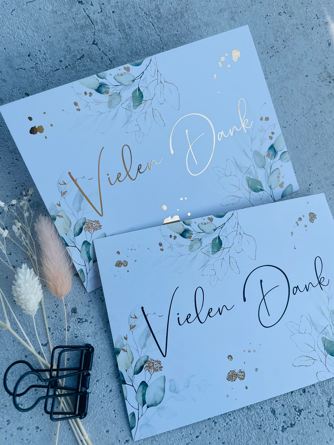 Karten  •VielenDank• mit Goldveredlung oder ohne