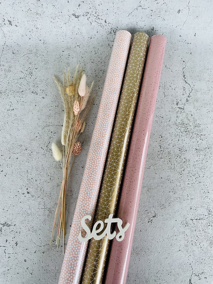 SET 3xGeschenkpapier  50x300cm Kraftpapier