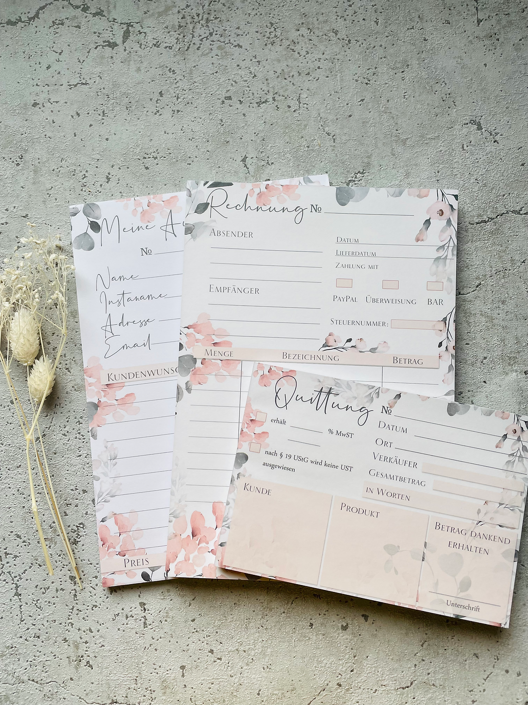 Grosses Business SET Rechnungsblock•Quittungsblock•Auftragsblock