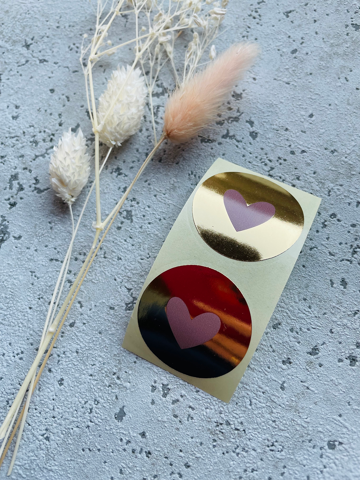 Sticker •Herz Gold/altrosa •  10 Stk.