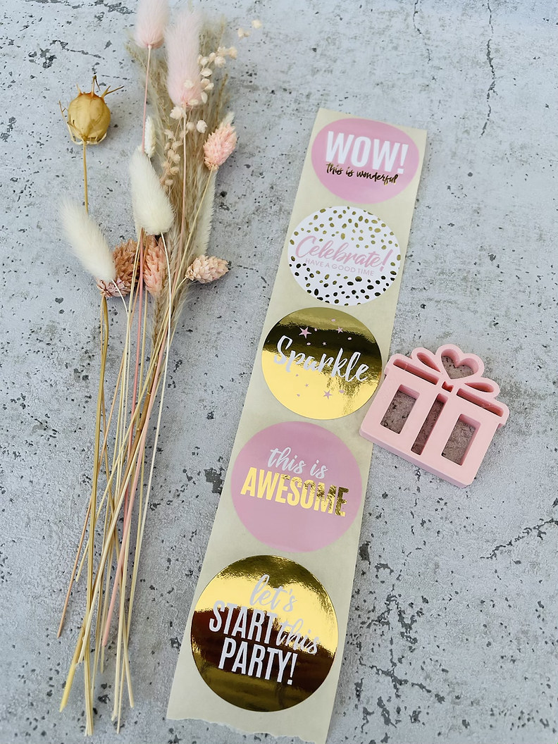 Sticker WOW gold /rosa