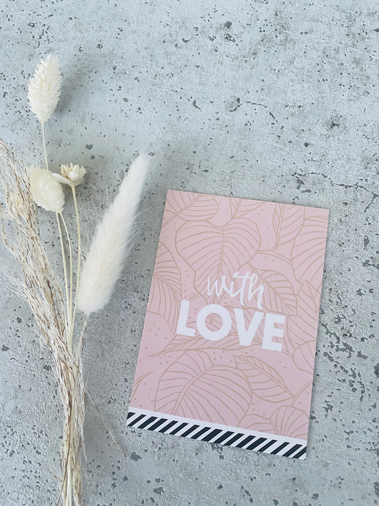 Mini Karten • with love • rosa