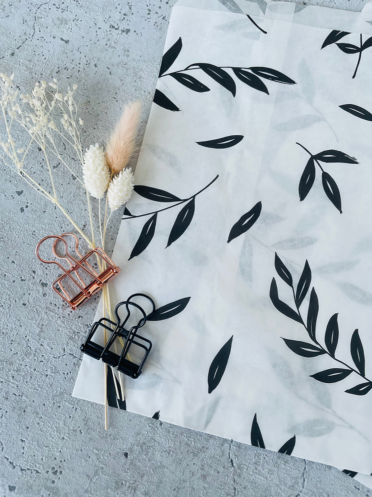 Papier Taschen  •Zweige schwarz• 10 Stk