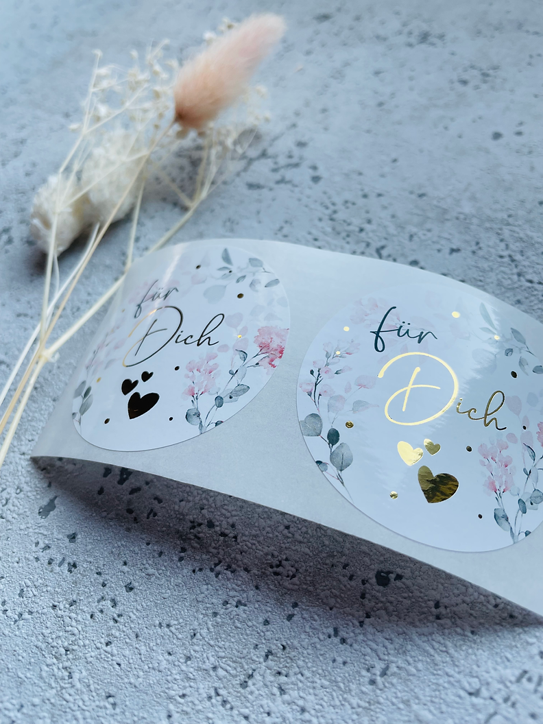 Sticker • für dich  • Aquarell Flowers • 10 Stk. Eigenproduktion