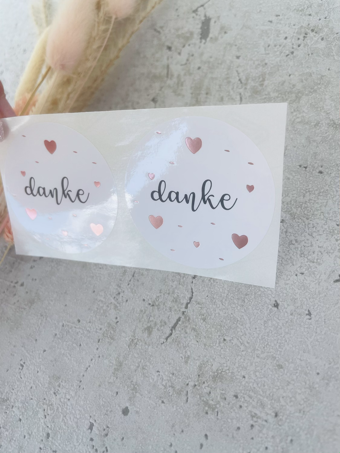 Sticker •danke • Roségold  EIGENPRODUKTION  10 Stk.