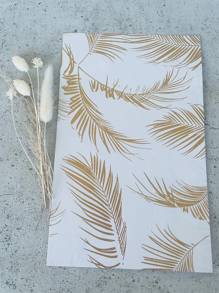 Papier Taschen  • Palmen •  weiß / gold