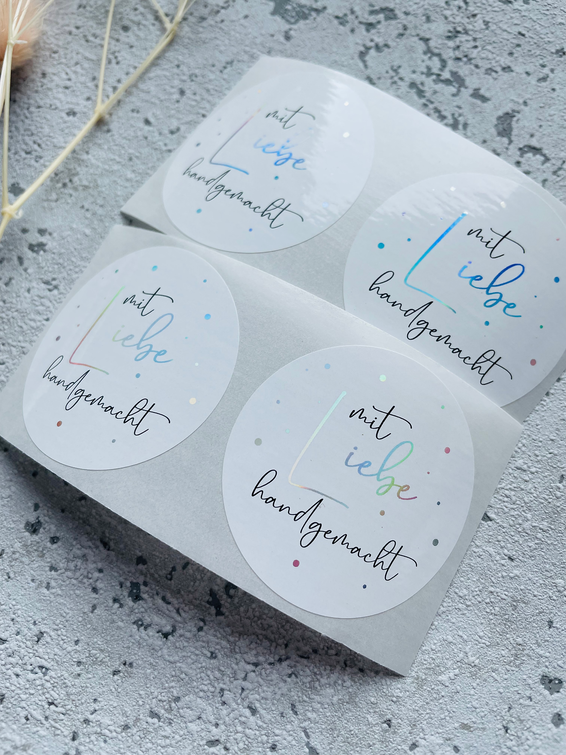 Sticker • mit Liebe handgemacht • HOLO• 10 Stk.