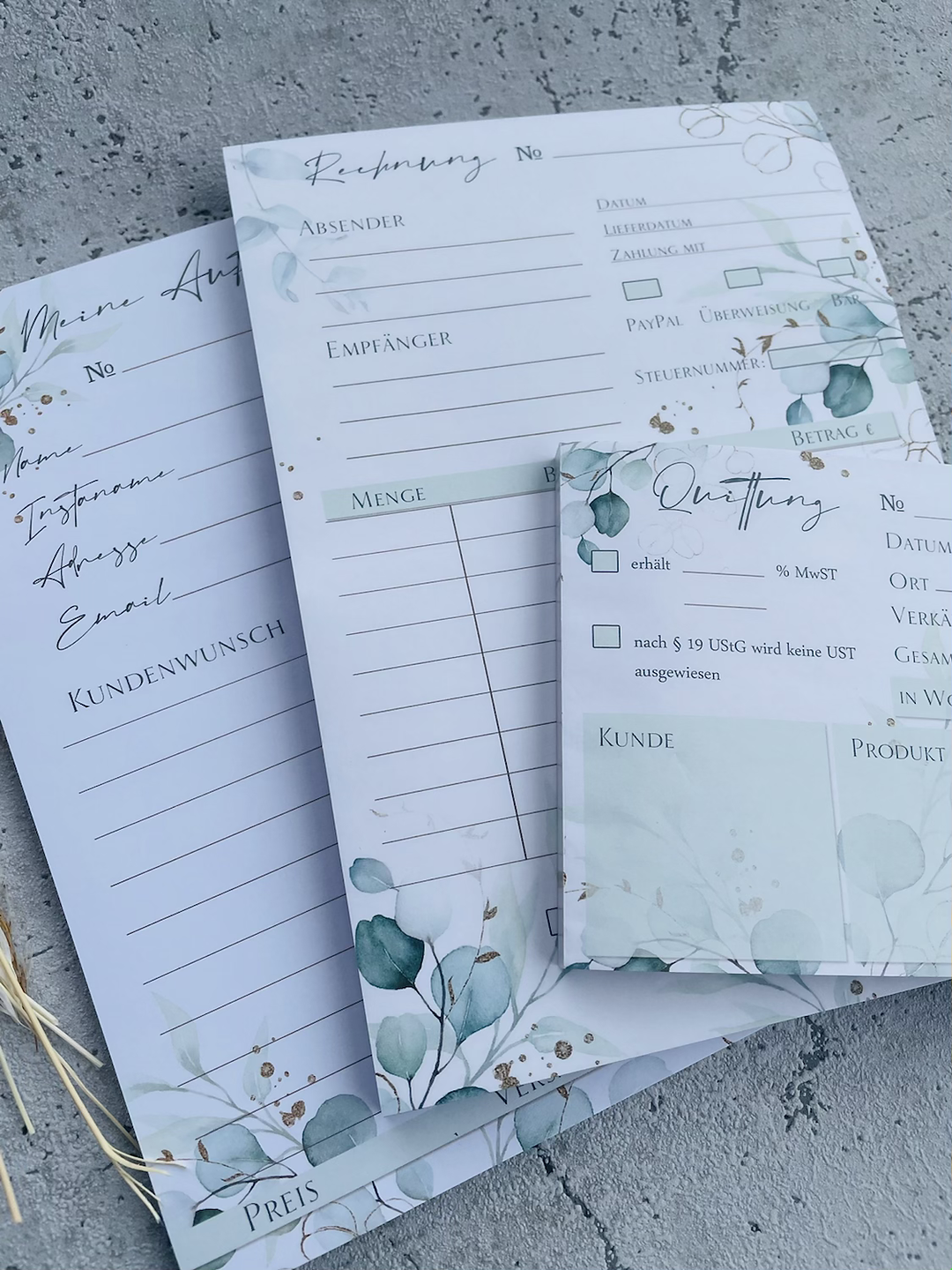 Grosses Business SET Rechnungsblock•Quittungsblock•Auftragsblock