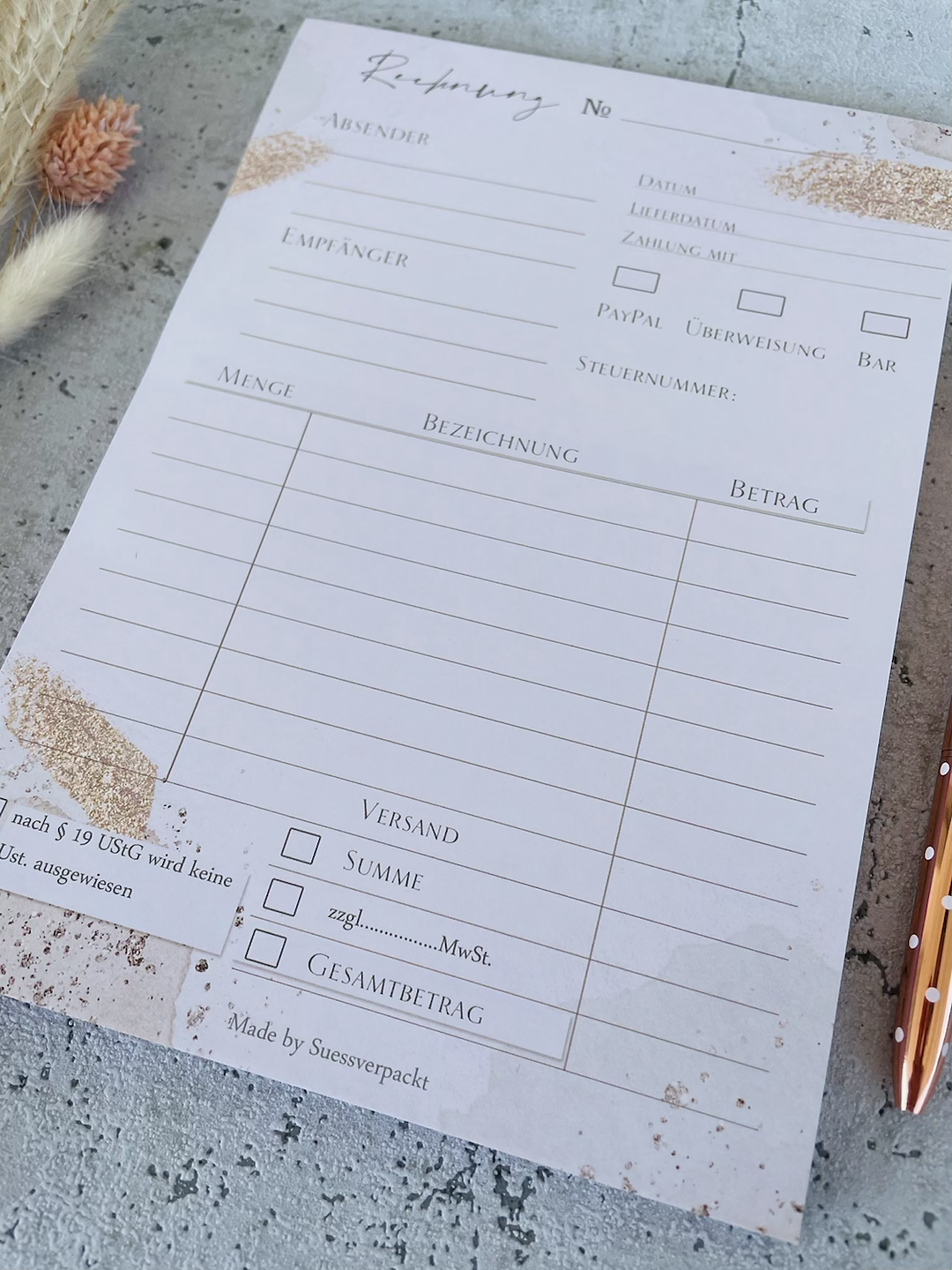 Extra große Business SET Rechnungsblock•Quittungsblock•Auftragsblock