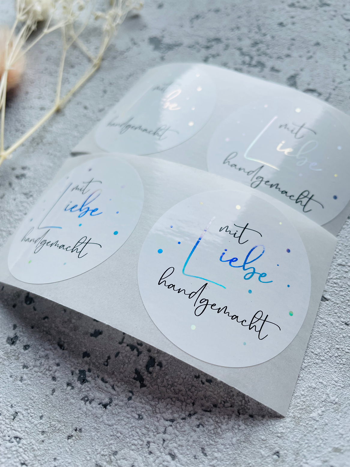 Sticker • mit Liebe handgemacht • HOLO• 10 Stk.
