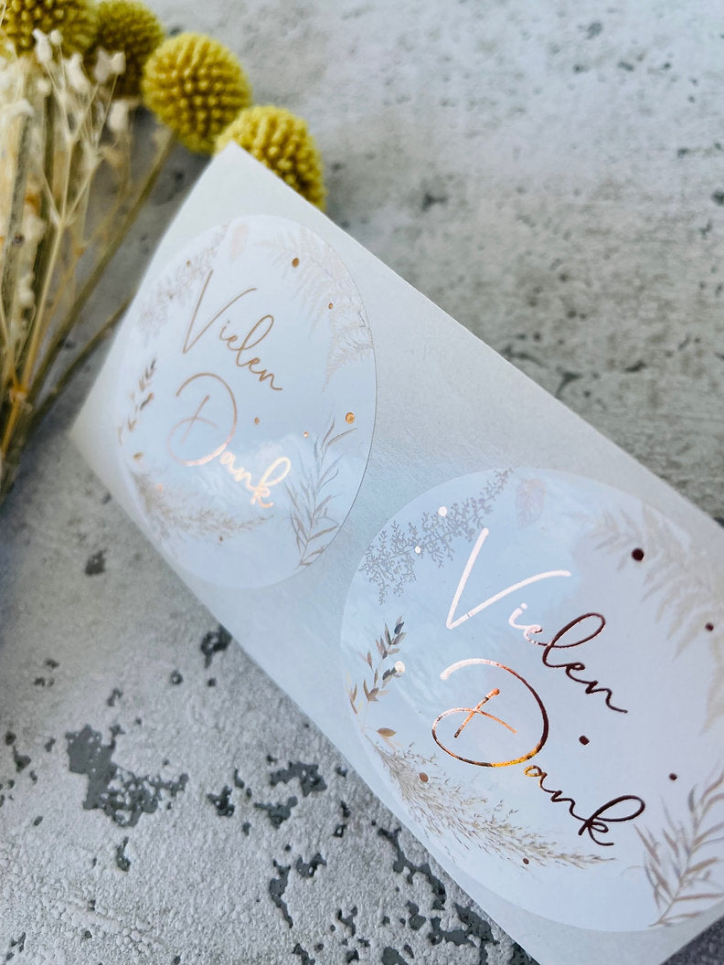Sticker • BOHO • vielen Dank kupfergold Eigenproduktion 10 Stk