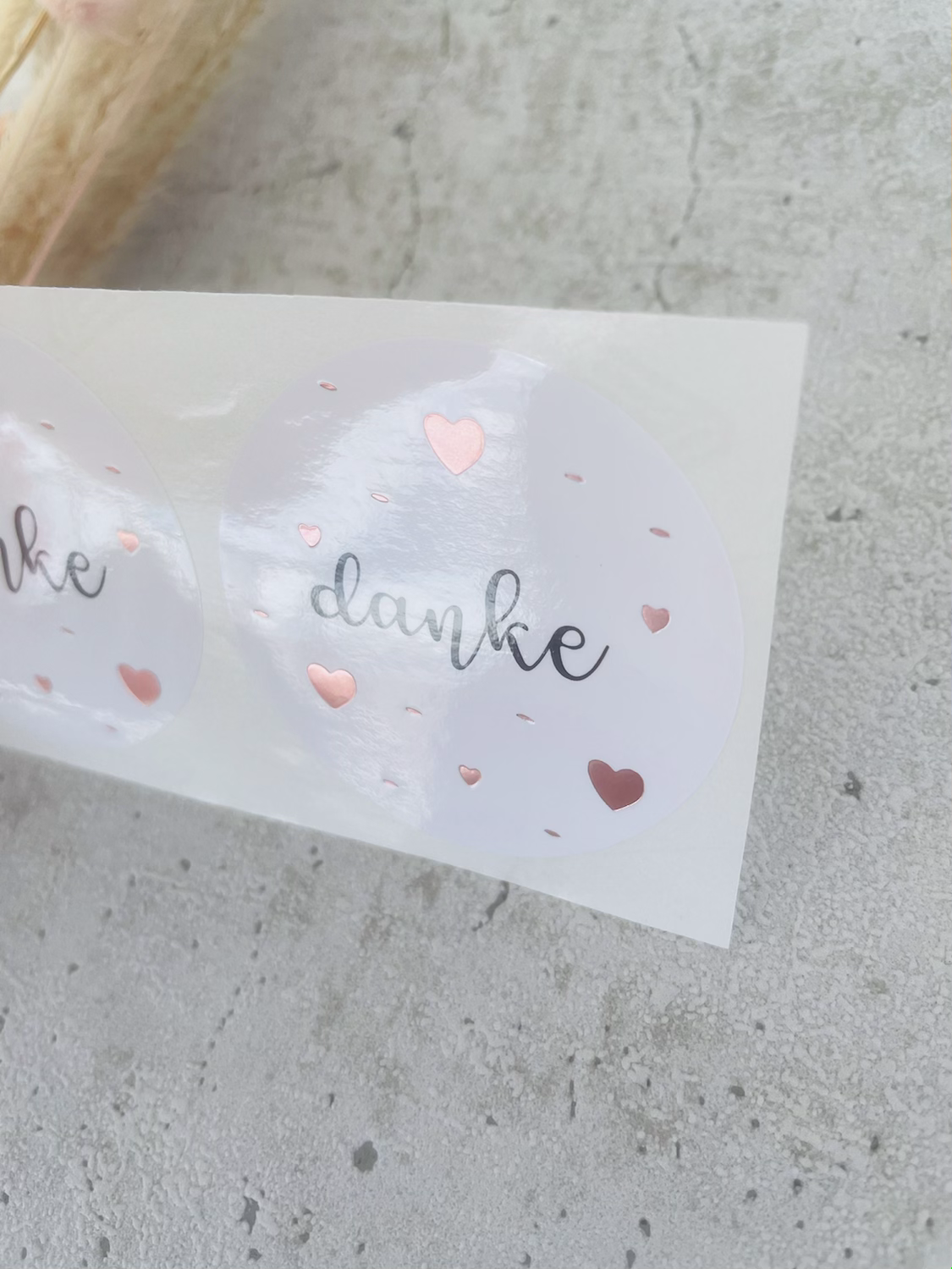 Sticker •danke • Roségold  EIGENPRODUKTION  10 Stk.