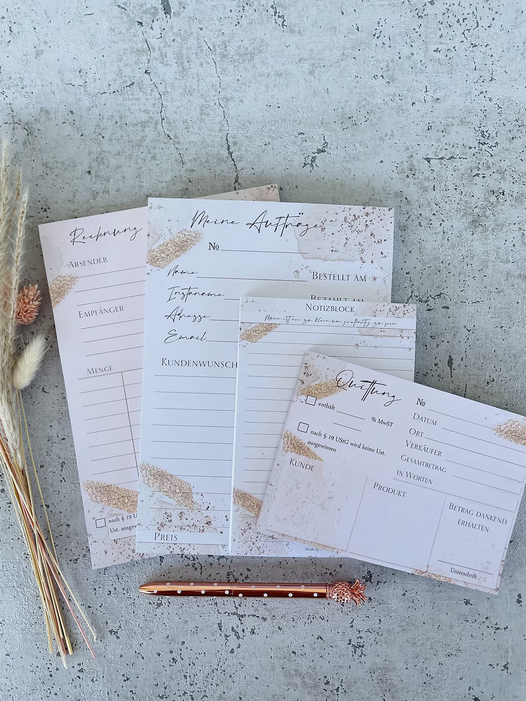 Extra große Business SET Rechnungsblock•Quittungsblock•Auftragsblock