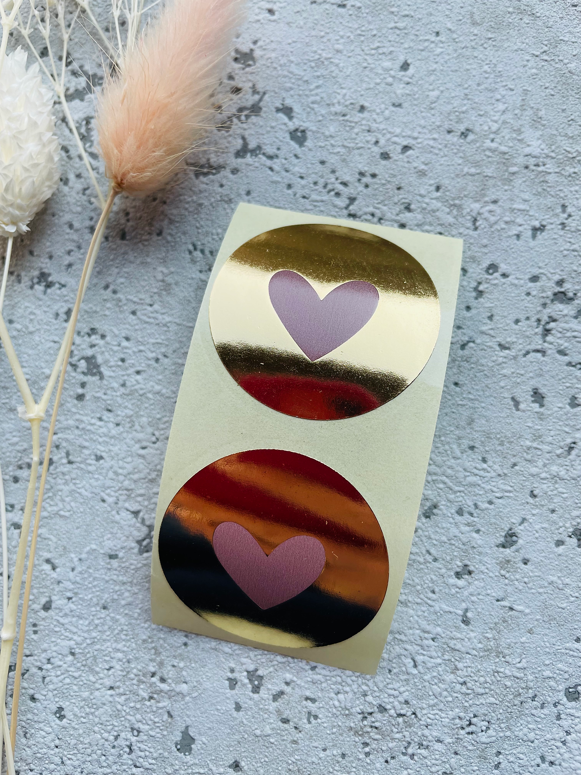 Sticker •Herz Gold/altrosa •  10 Stk.