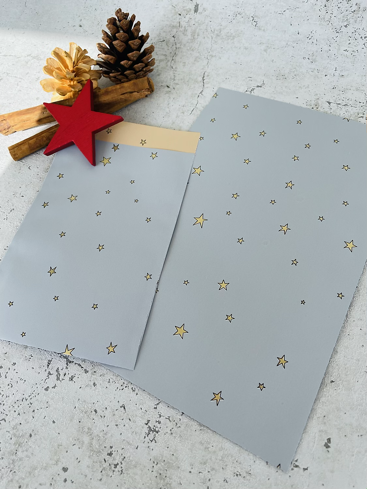 Papier Taschen  •Stars gold blau• 10 Stk
