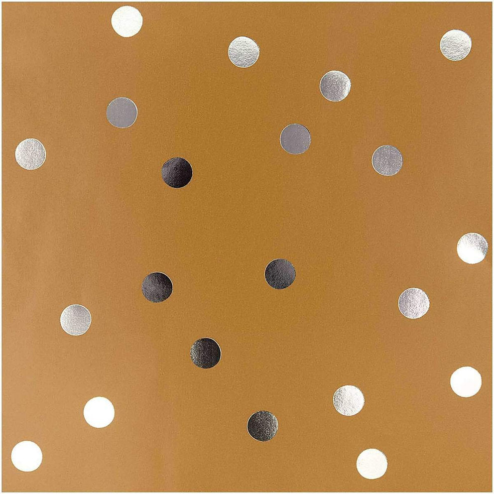 Geschenkpapier Punkte Senfgelb Gold