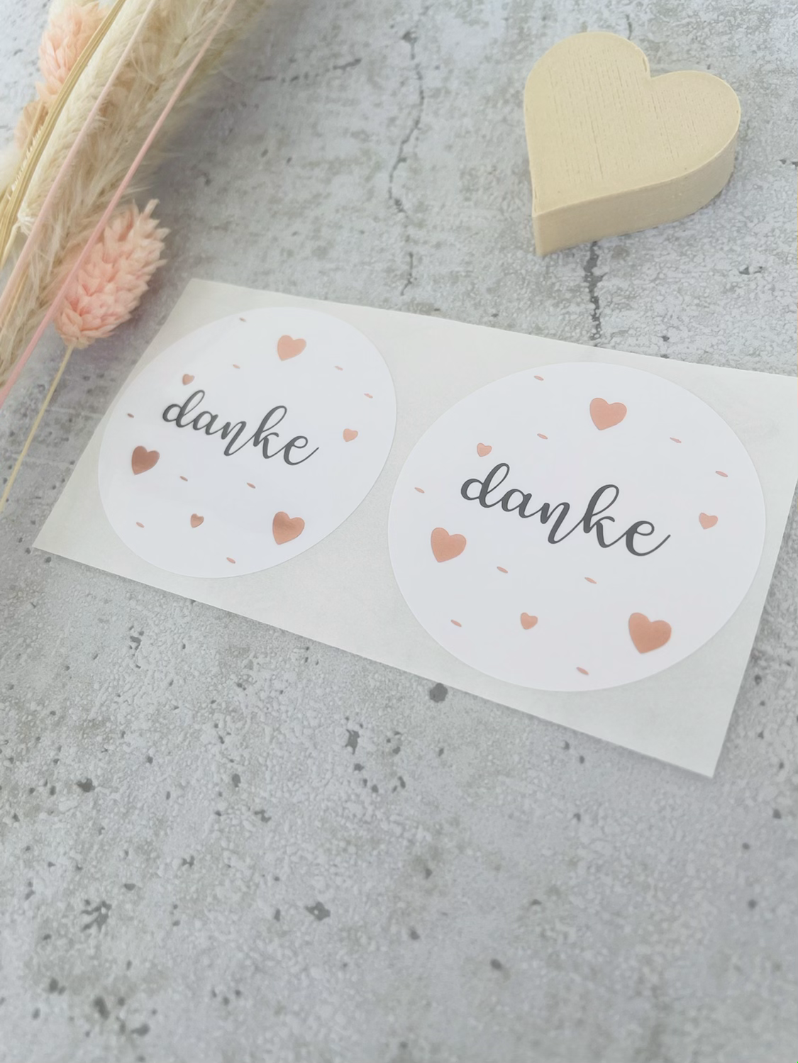 Sticker •danke • Roségold  EIGENPRODUKTION  10 Stk.