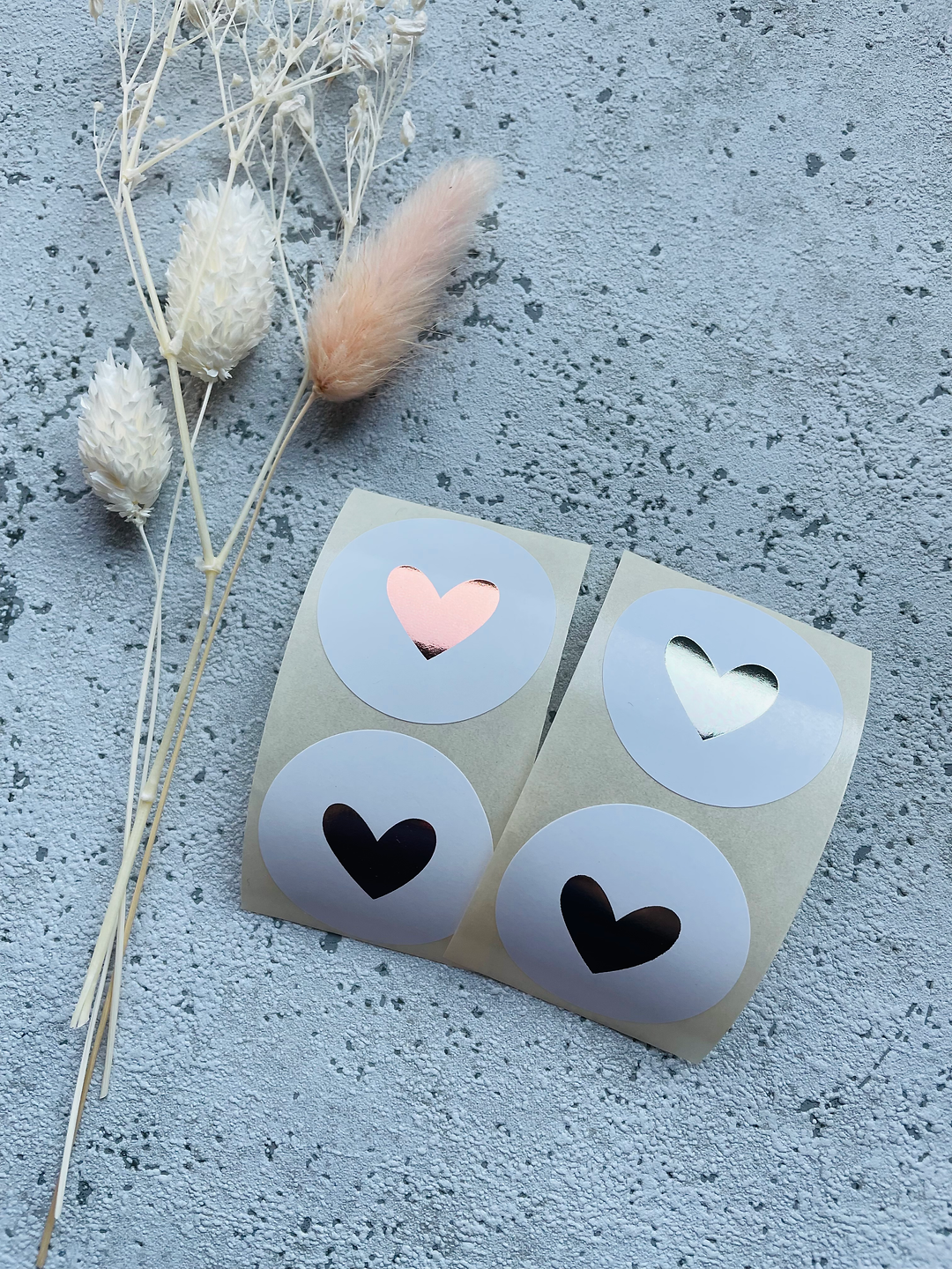 Sticker •Herz Roségold / Silber •  10 Stk.