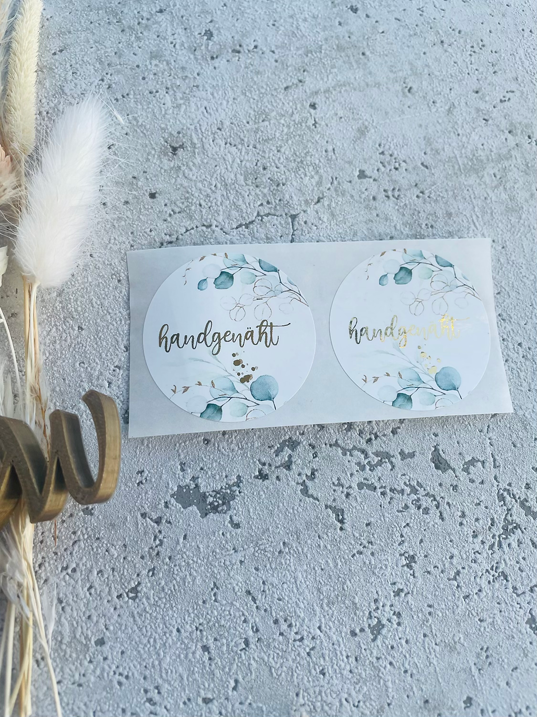 Sticker •handgenäht • gold• 10 Stk.