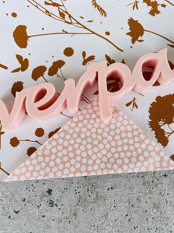 Geschenkpapier  50x300cm Kraftpapier Blumen braun Gold