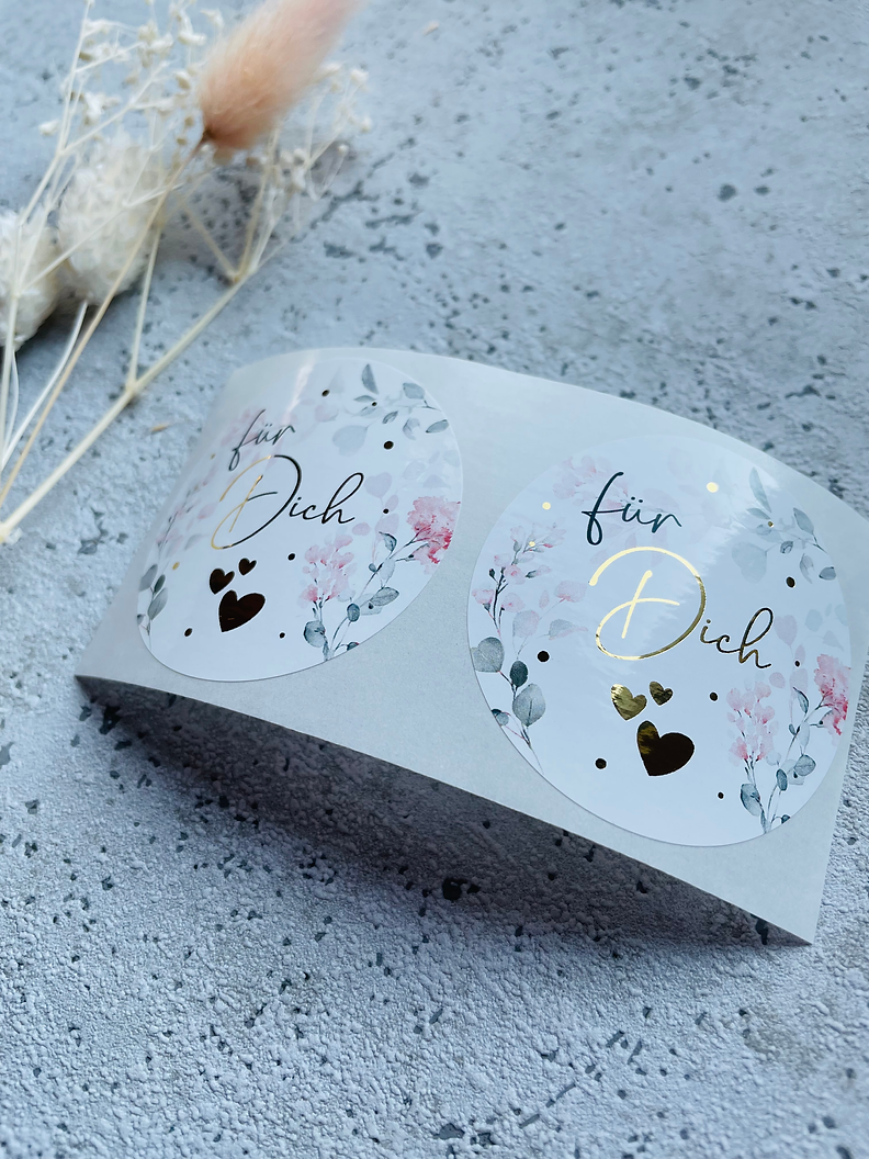 Sticker • für dich  • Aquarell Flowers • 10 Stk. Eigenproduktion