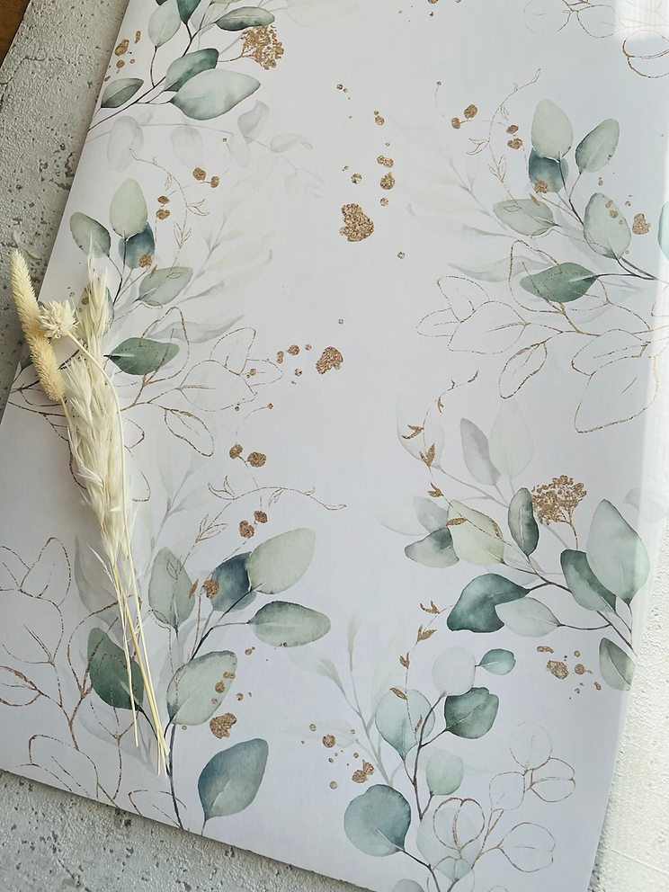 Papier Taschen  •Eukalyptus Golddesign• 10 Stk Eigenproduktion