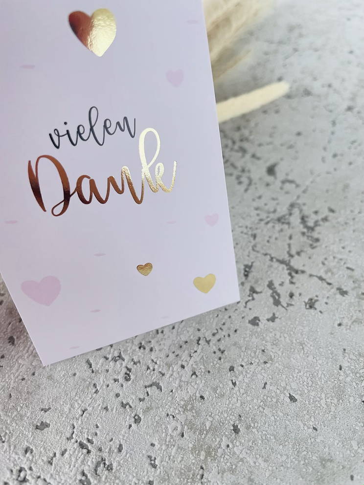 Mini Kärtchen •vielen Dank • mit Goldeffekt