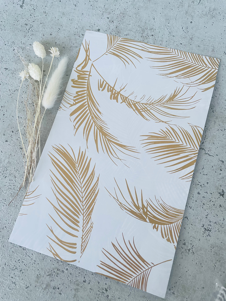 Papier Taschen  • Palmen •  weiß / gold