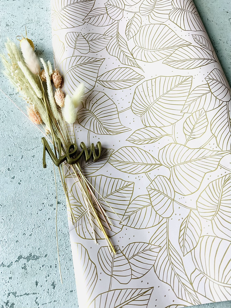 Geschenkpapier  50x300cm Zartrosa•Gold