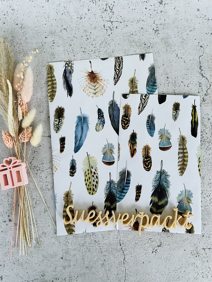 Papier Taschen •Feder• 10 Stk