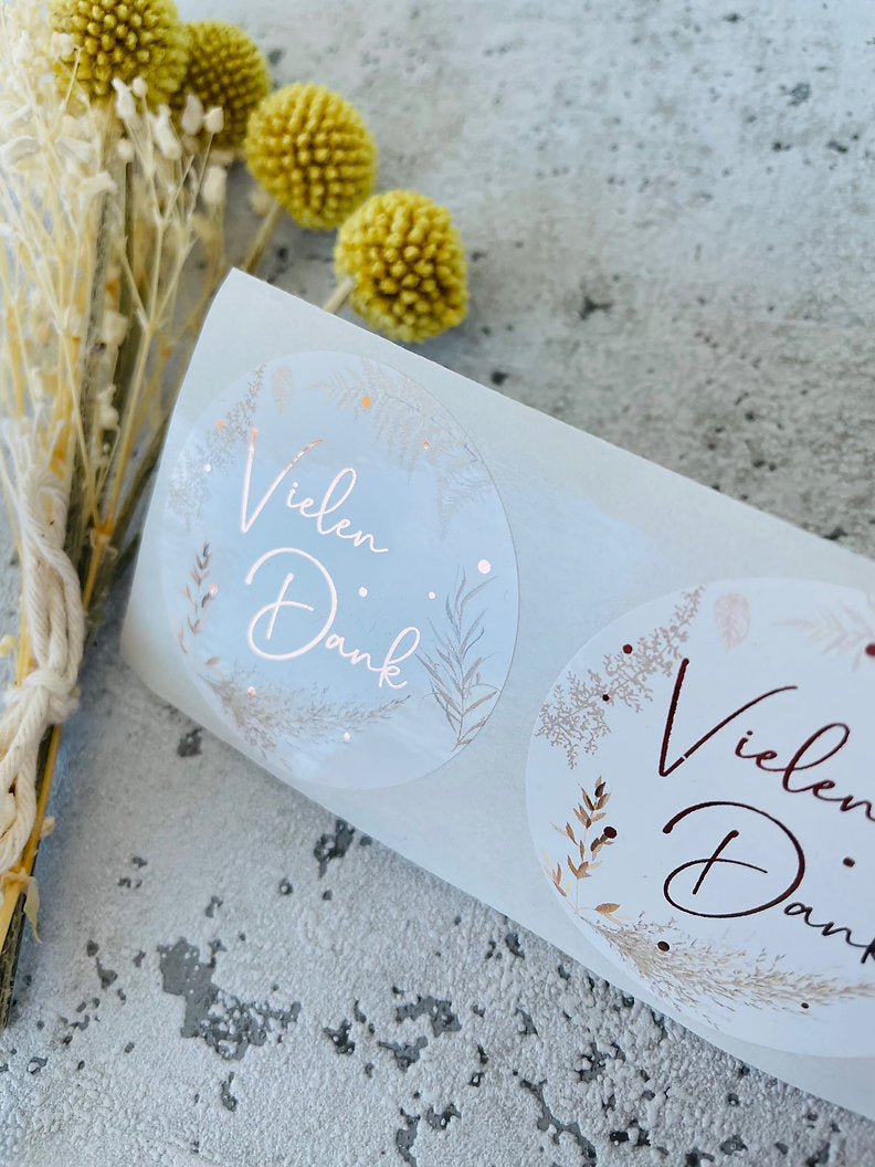 Sticker • BOHO • vielen Dank kupfergold Eigenproduktion 10 Stk