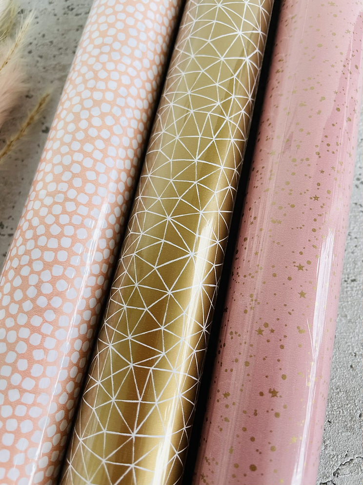 SET 3xGeschenkpapier  50x300cm Kraftpapier