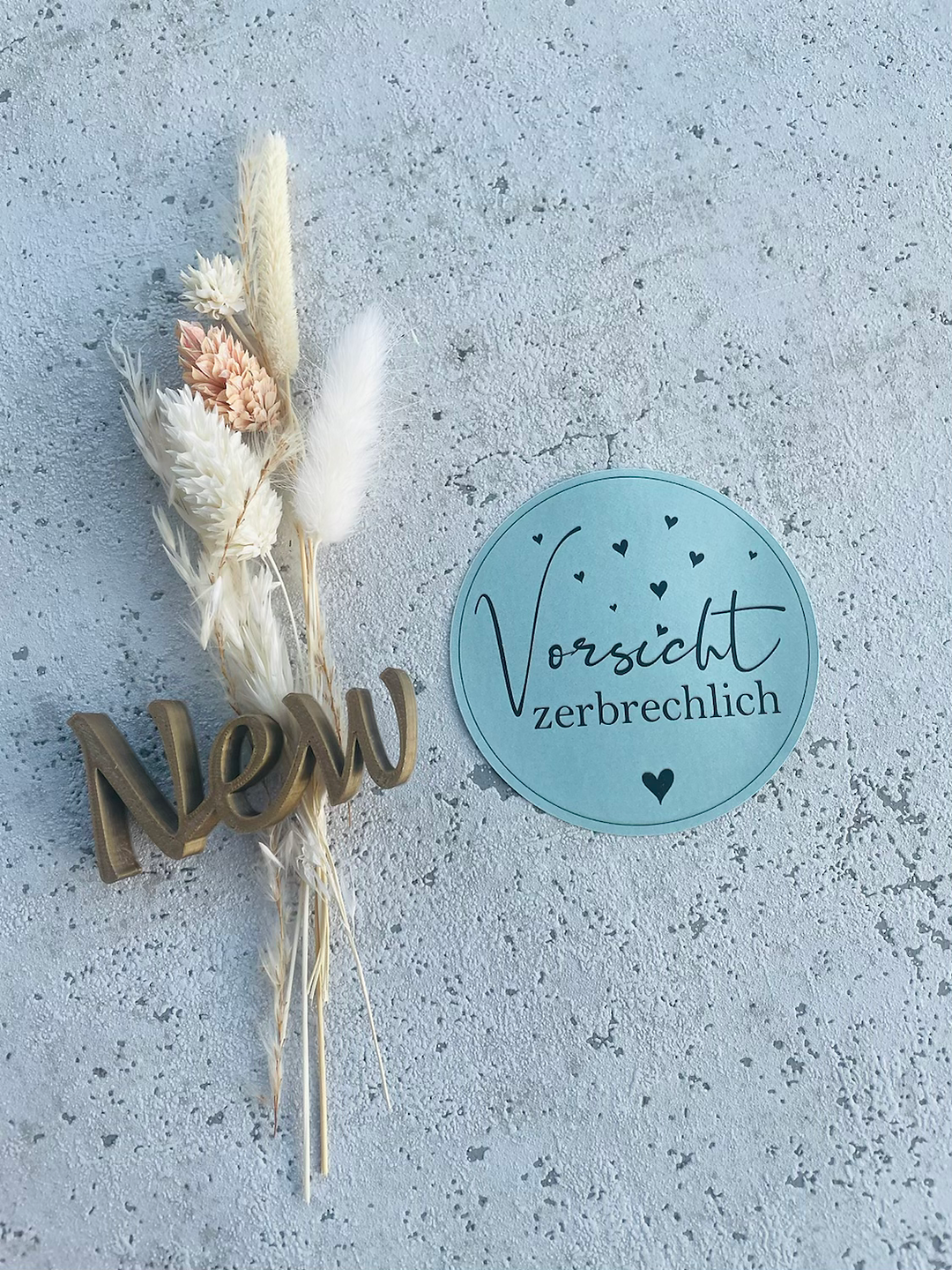 Sticker •Vorsicht zerbrechlich Pastell blau•10 Stk.