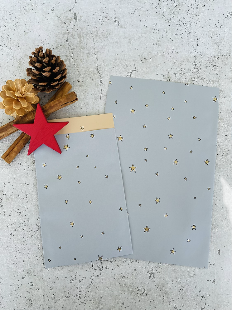 Papier Taschen  •Stars gold blau• 10 Stk