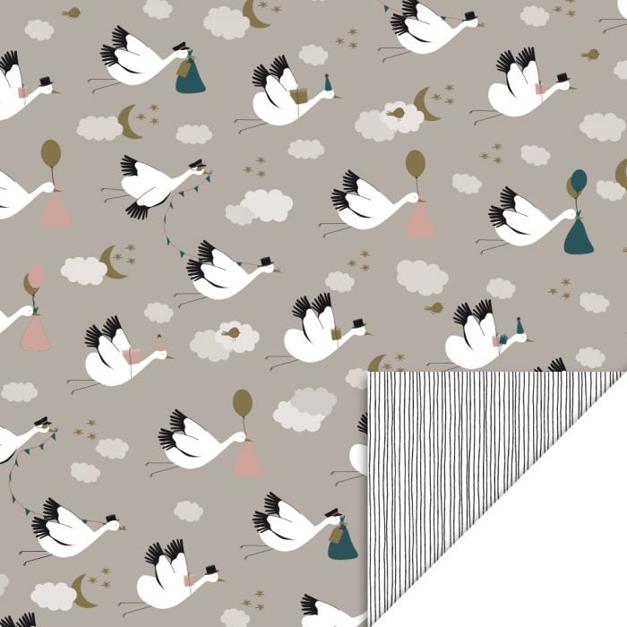 Geschenkpapier  50/300cm Storch/ Geburt